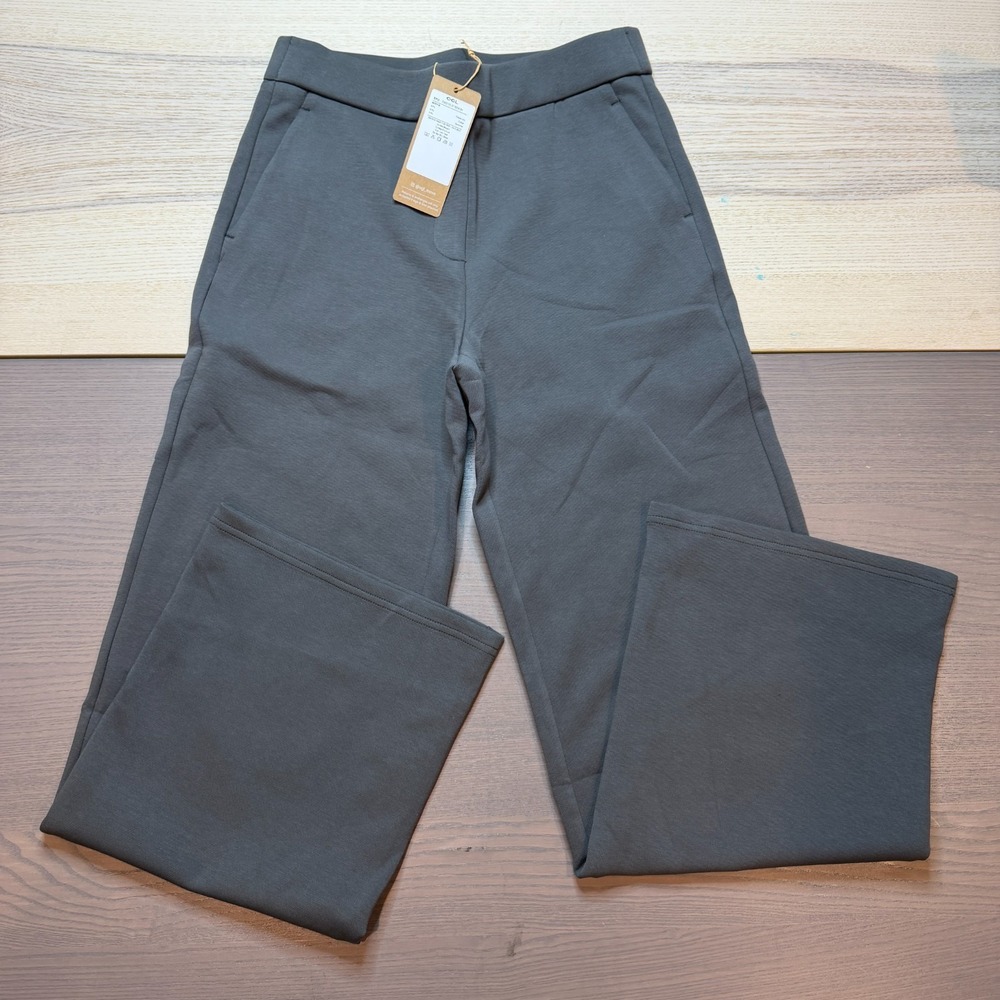 OGL Women Pants Medium High-Waisted Wide Leg Pant Pockets Elastic Waist